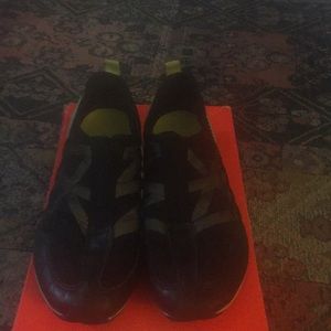 Black DKNY Mirage Mesh Leather Tennis Shoe